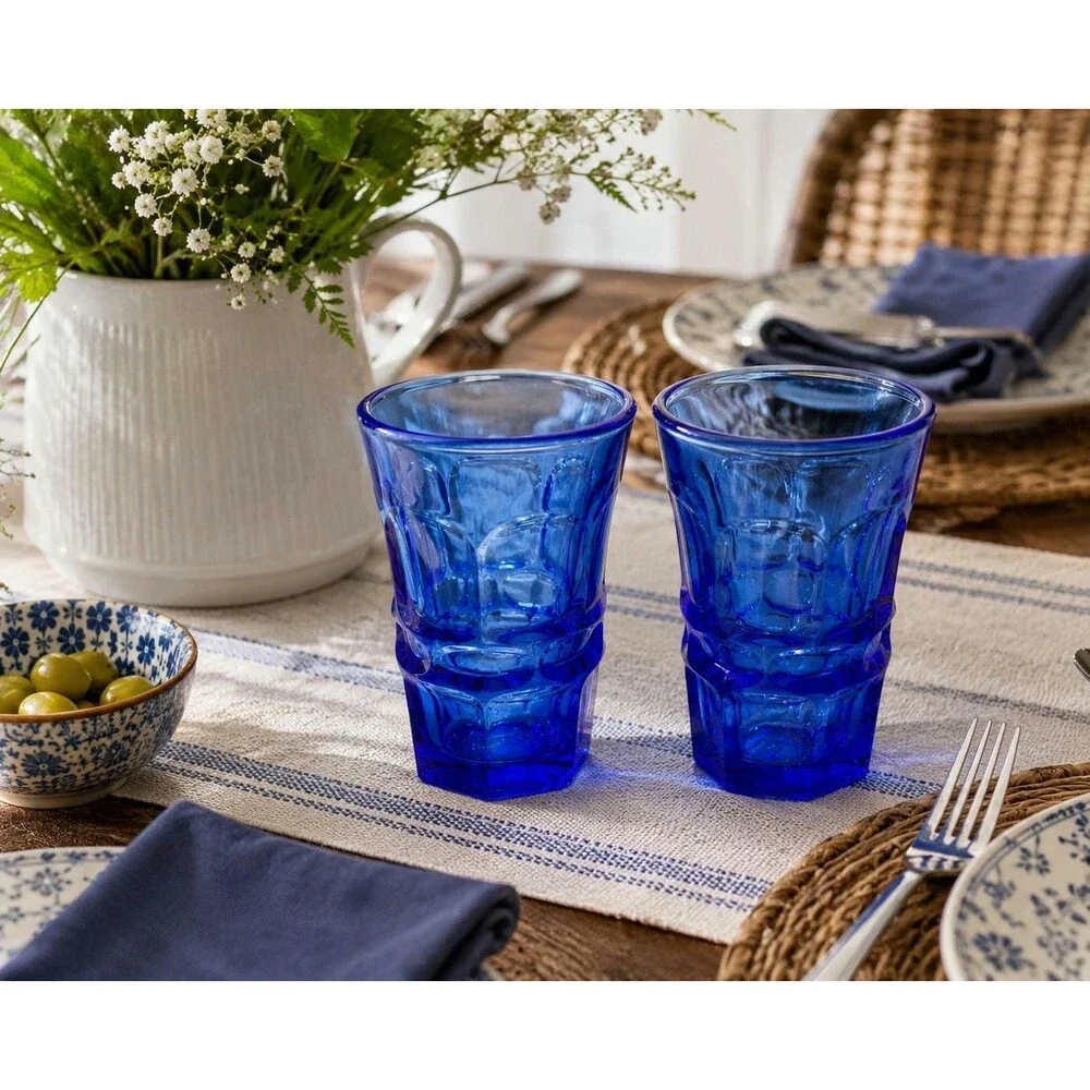 Vintage Cobalt Blue Tumblers | Set of 2 by Fostoria Argus HFM | Henry Ford Museu